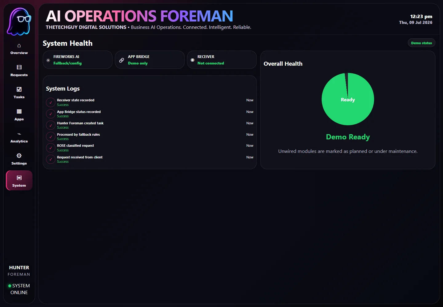 System health screenshot