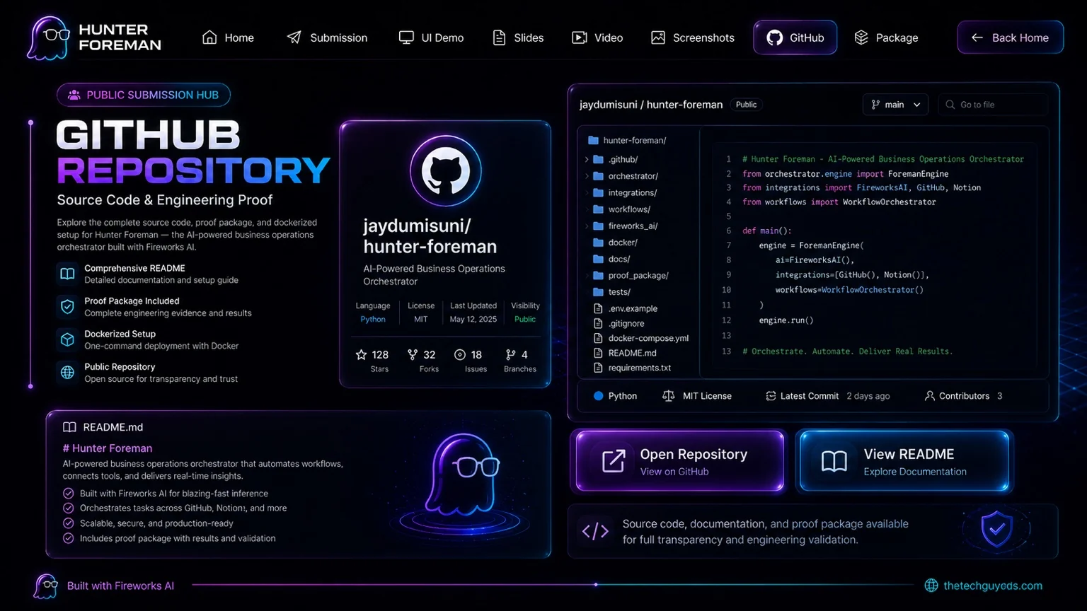 GitHub repository page for Hunter Foreman