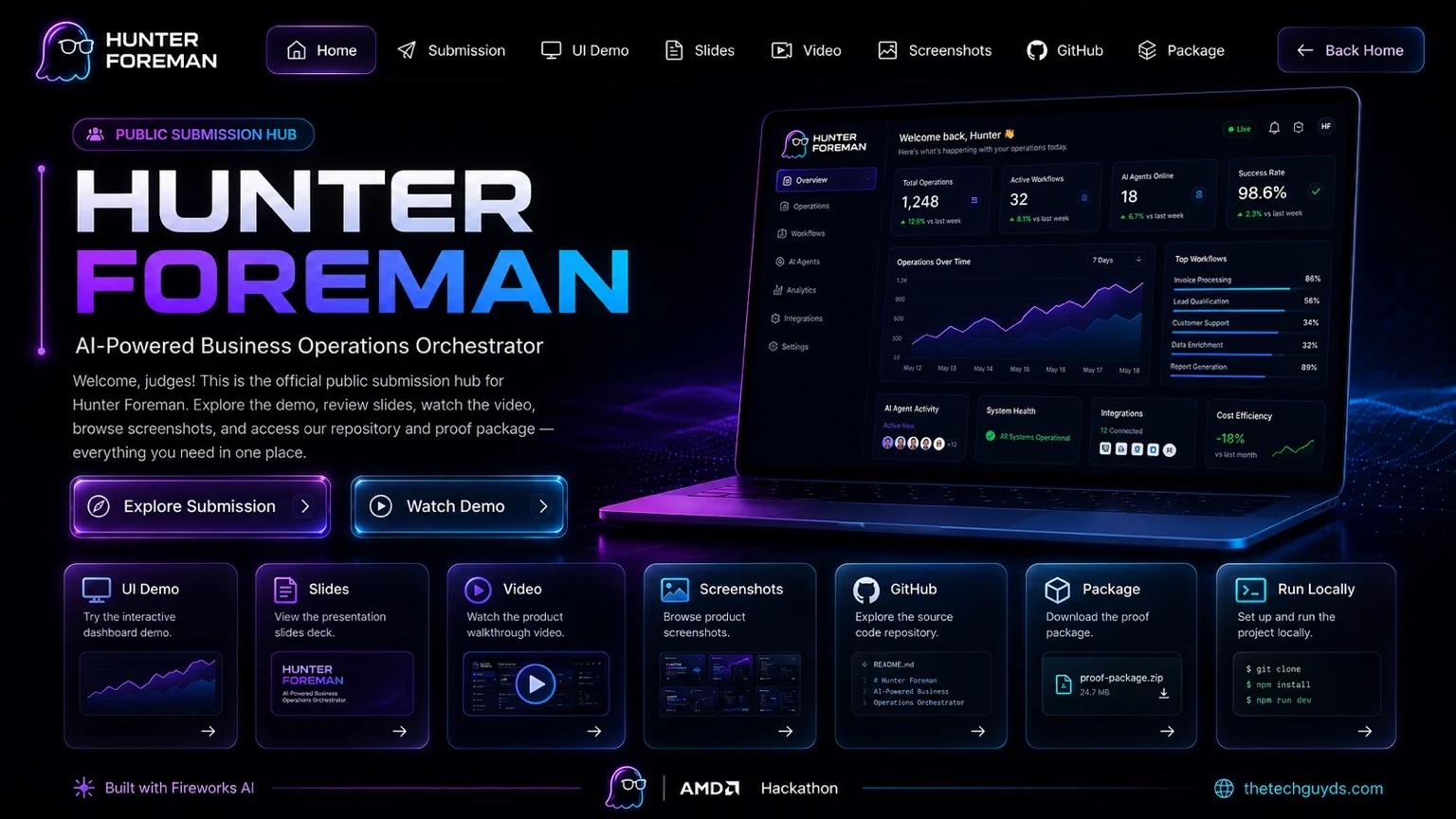 Hunter Foreman public submission hub homepage