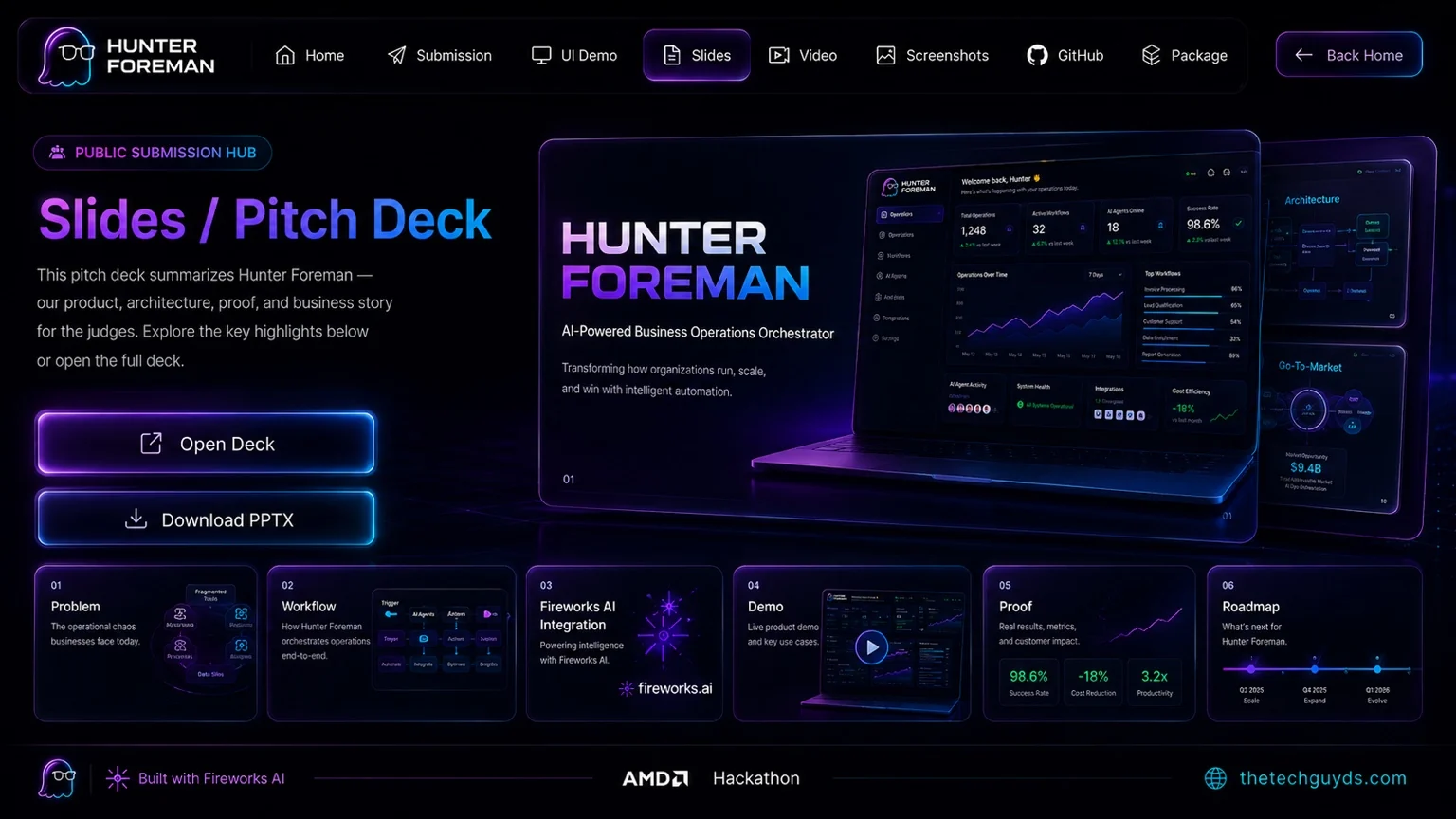 Hunter Foreman pitch deck page